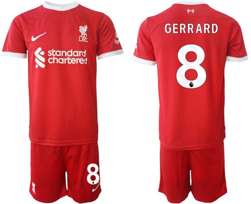 Men 2023-2024 Club Liverpool home red #8 Soccer Jerseys